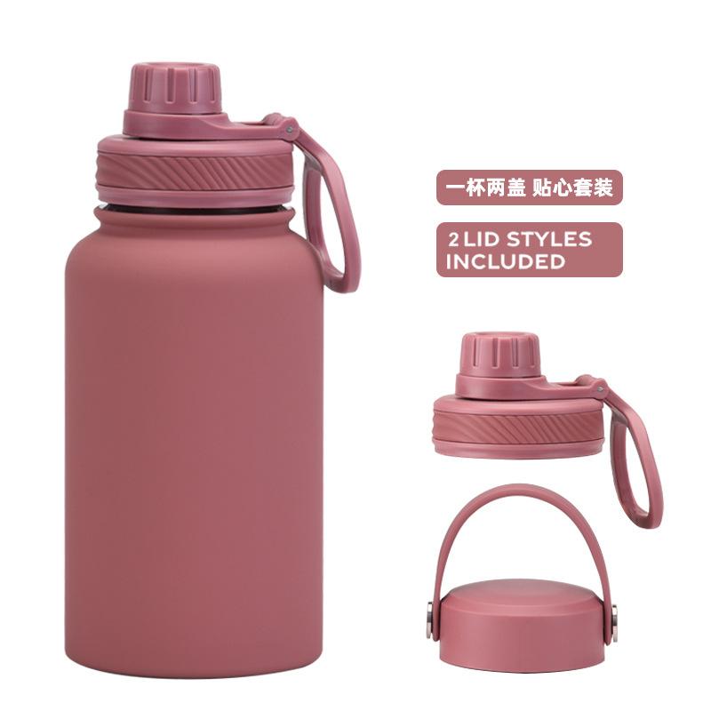 Ein Becher mit Doppelwand 650 ml Edelstahl Thermosbecher Große Kapazität Wasserbecher Tragbar Outdoor Doppelwandig Trinkflasche Sportkessel