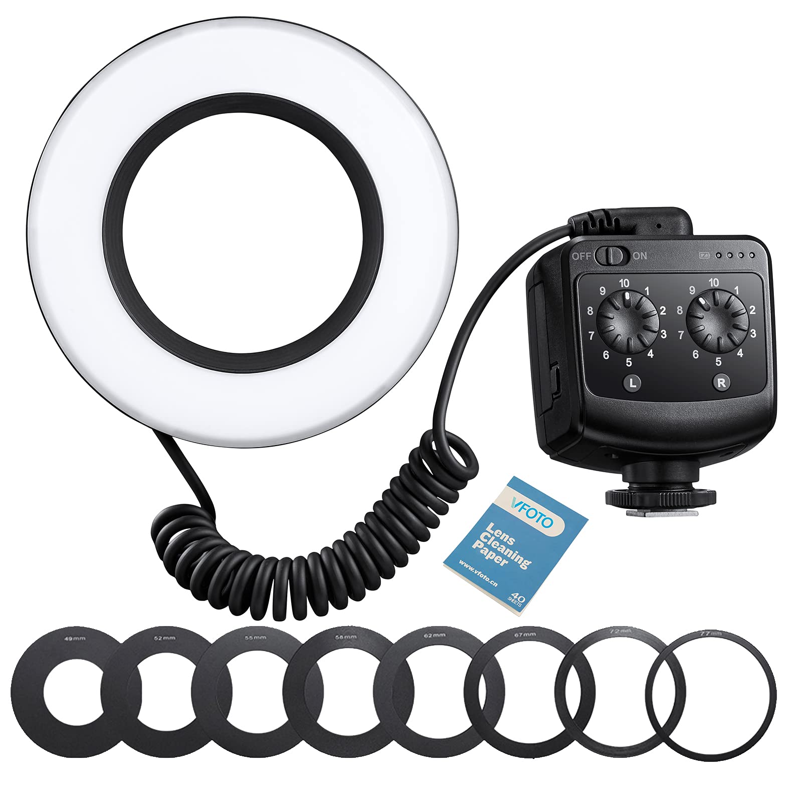 

GODOX RING72 Macro Ring 72 LED Photography Compatible with 8 for Macro and Animal and Plant Photography Light, Bulbs, 5600K, 10-Level Dimming, Light,