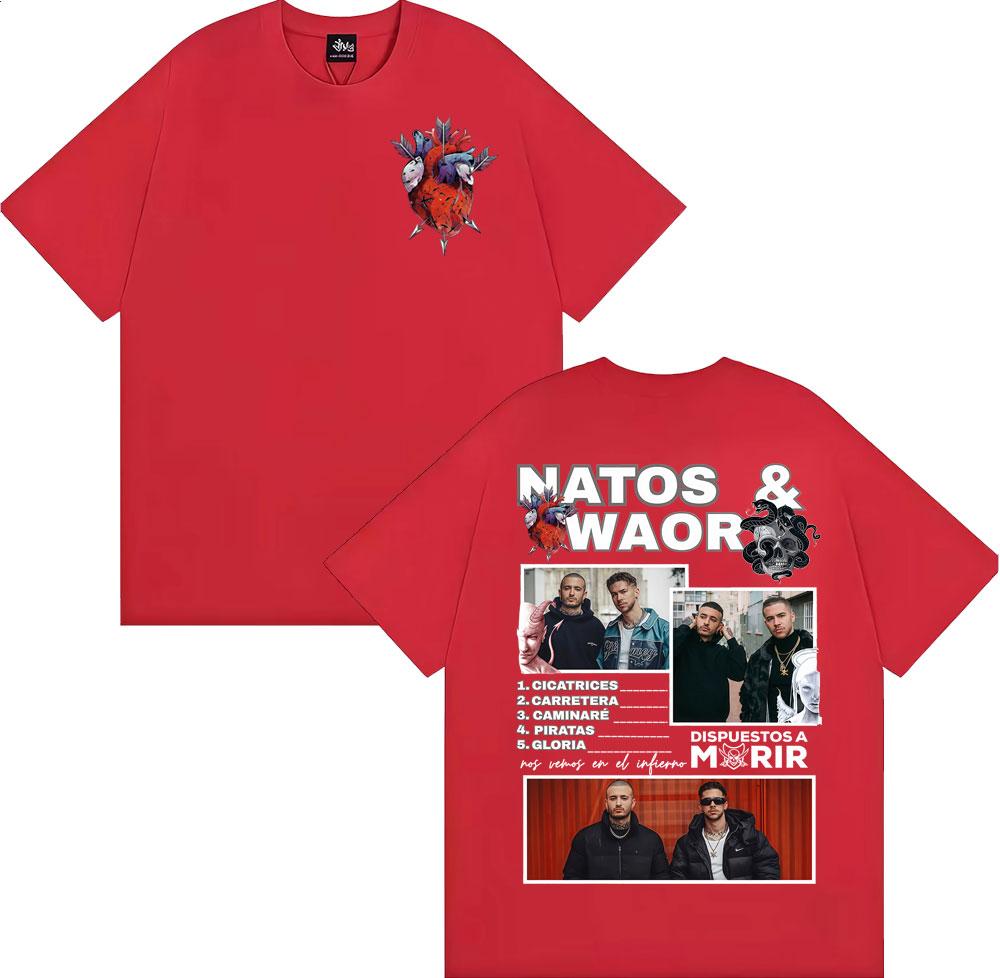 Rapper NATOS WAOR Album Tour Merch T Shirt Unisexs Clothing Hip Hop Pop Music Street T Shirts Oversized Loose Short Sleeve Tshirt
