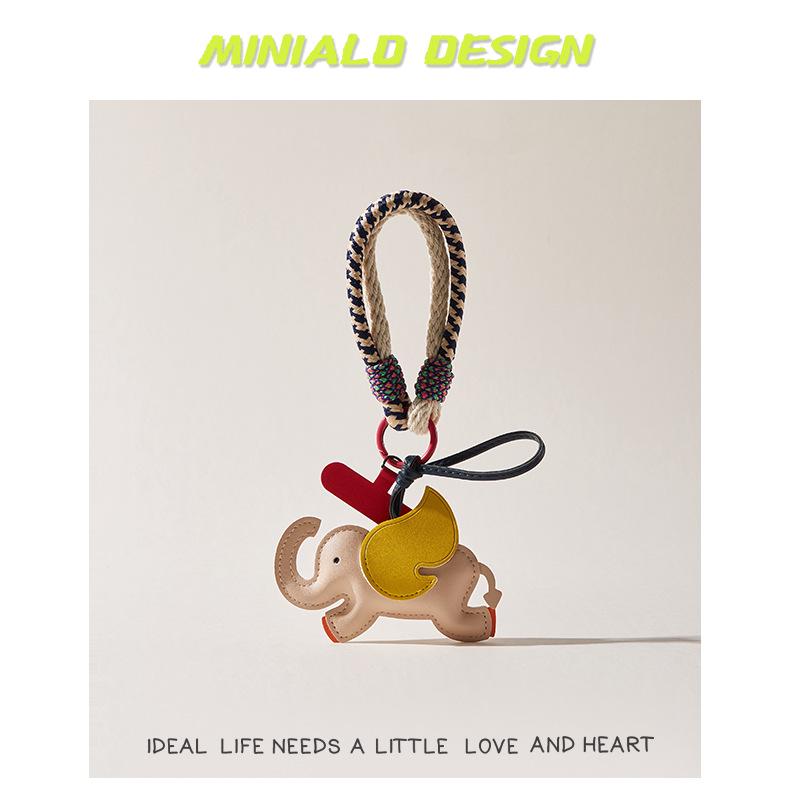 Playful Leather Dumbo Bag Charm Pendant