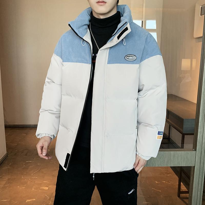 Winter Warm Hooded Fake Two-piece Cotton Clothes Thickened Japanese Teenagers Handsome Casual Jacket
