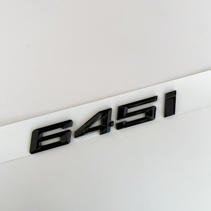 New Font Numbers Letters 630i 635i 640i 645i 650i Top ABS Emblem for BMW 6 Series Car Trunk Nameplate Logo Sticker Black Chrome