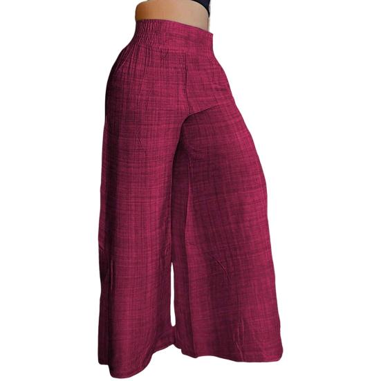

Women Casual Pants Wide Elastic High Waist Oversized Wide Leg Long Trousers Solid Color Lounge Workout Pants S вино красного