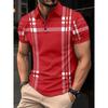 Summer Fashion Men's Striped POLO Shirt Lapel Button Down Men's Short Sleeve Street Trend Style Men's Top