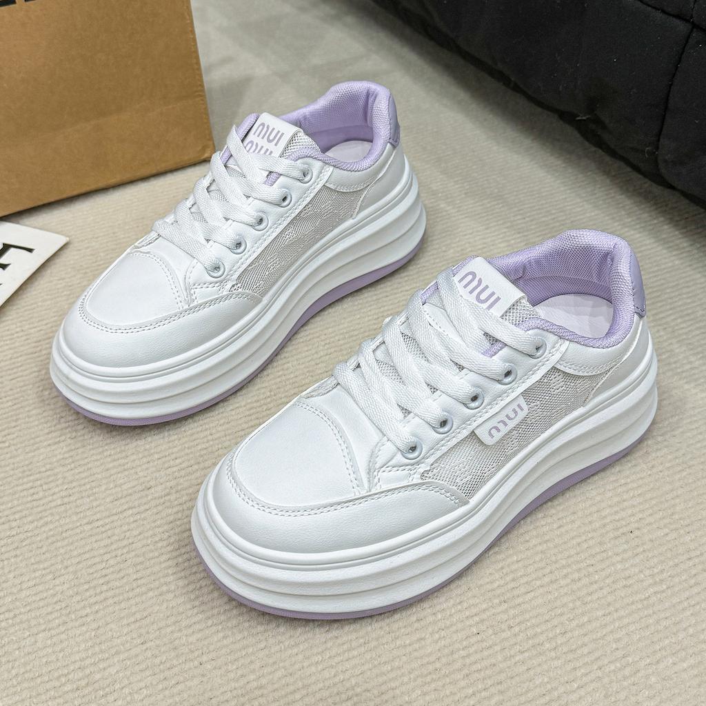 New thin women's spring summer ins versatile height-increasing platform net shoes breathable sports board shoes
