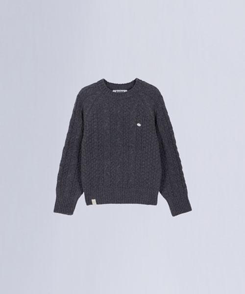 HAINT Standard Fit Cable Knit_Charcoal