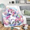 Unicorn Clouds Customize Your Name Blanket Warm Comfortable And Soft Blankets Are Suitable For Home Lunch Break Blanket Office Sofa Sofa Gift To