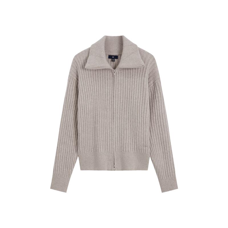 Gap Women's Ribbed Polo Knit Top with Zipper
