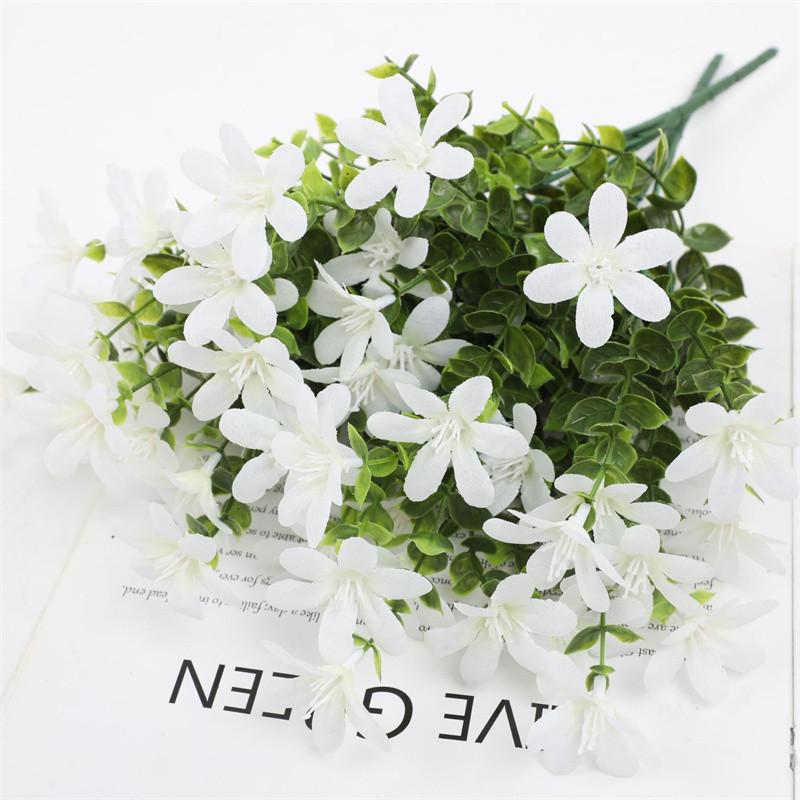 Simulated Flowers Orchid Plum Bouquet Wedding Handheld Flowers Home Decoration Small Fresh Simulated Green Plants Eucalyptus