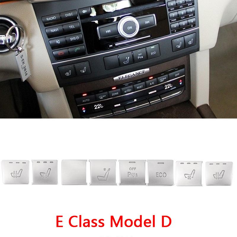 Car Center Console CD Panel Multimedia Buttons Cover Stickers For Mercedes Benz E Class W212 2010-13 Interior Accessories Decals