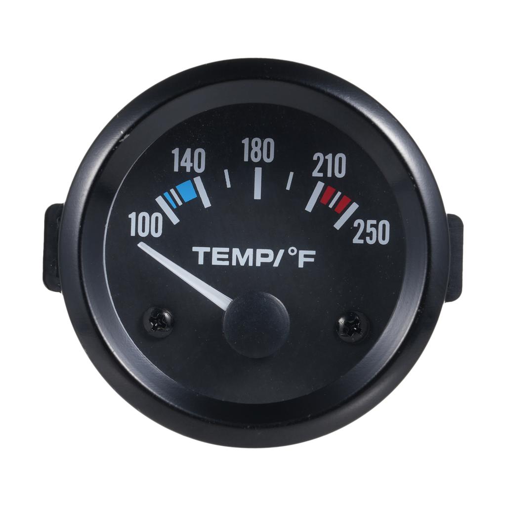 2" 52mm Wassertemperaturanzeige, 12V Kühlmitteltemperaturanzeige mit Sensor Weiße LED-Hintergrundbeleuchtung 100250 Fahrenheit