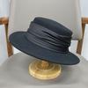 French elegant simple autumn and winter Australian wool flat top hat female Hepburn style retro fashion wide brim top hat felt hat