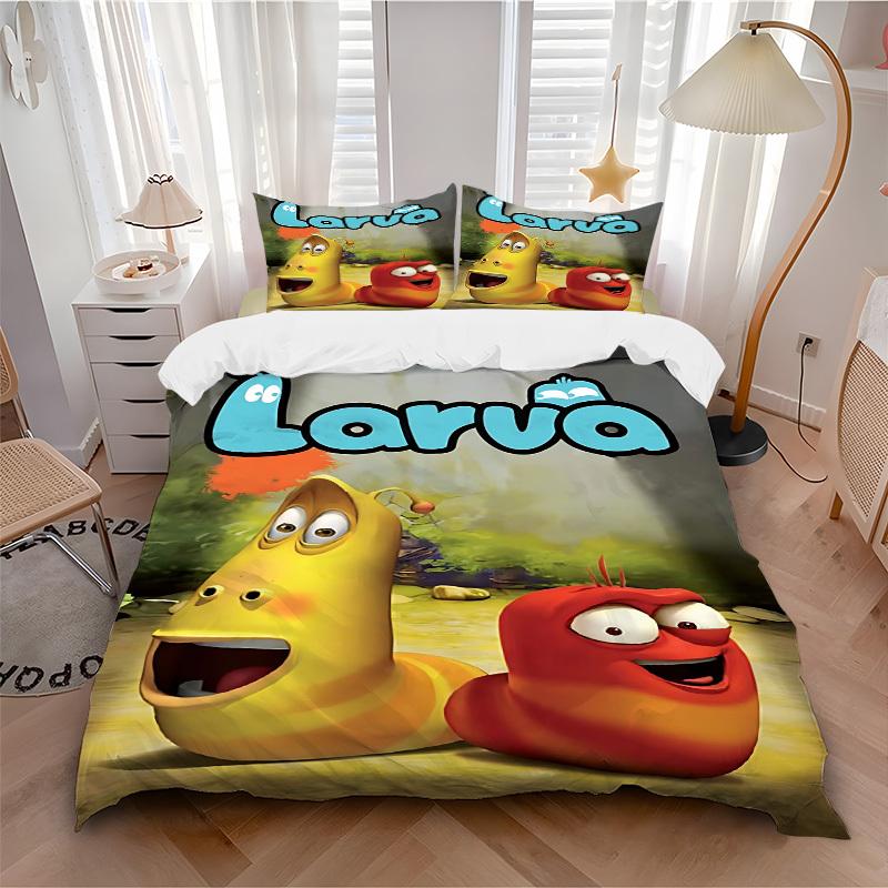 3pcs Larva Worms Bedding Set. Soft and Comfortable with No Core Included (1x Duvet Cover + 2x Pillow Covers) yy251031066