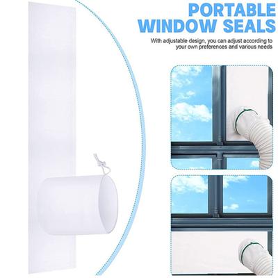 Fensterdichtungssatz mit Befestigungsgurt, Kordelzug, einfach zu installieren, Länge einstellbar, vollständiges Dichtungsschlauchdesign, wasserdicht, tragbares Klimaanlagenfenster