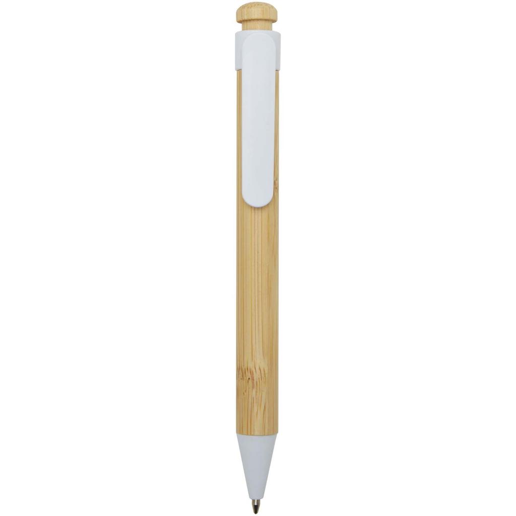 Bamboo pen and recycled plastic "Rattan" White