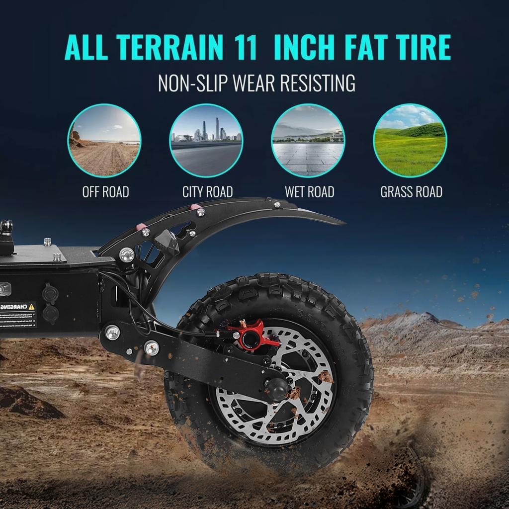 J30MAX Electric Scooter, 6000W Dual Motor 60V38Ah,NFC Card Activation Scooter, Hydraulic Brake 11" All Terrain Tires E-Scooter