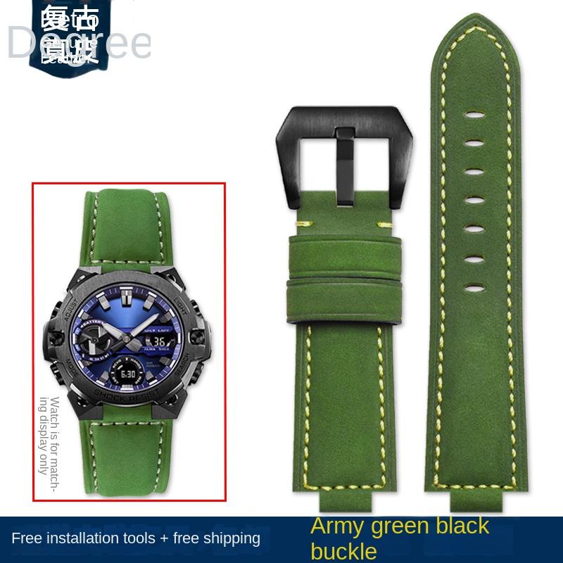 for CASIO G-Shock GST-B400/ GST-B200 Wrist strap leather watch belt cowhide watchband accessories 24*14mm Convex 24*16 Convex