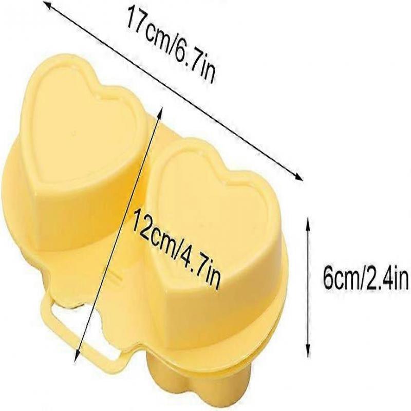 Microwave Egg Poacher Egg Maker Steamed Egg Cooker Mold Fried Eggs Oven Pan Hard Boiled (Flowers + Heart,Yellow))