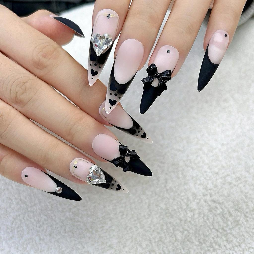 High-End French Almond Press-On Nails - Medium-Long, Stylish & Elegant