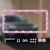 NEW 1/2PCS 31*16cm Bling Rhinestone License Plate Frame - Women's Crystal Car Frame Holder Accessories License Plate Covers Frames 6