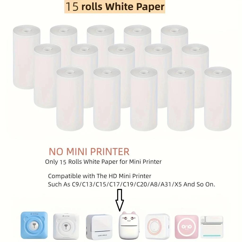 Thermal Paper 57mm Wide Roll, Label Sticker, Suitable for Mini Printer, Children's Camera