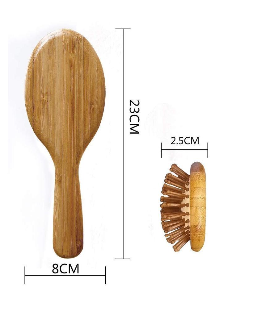 [Amazon Exclusive Brand] ORIENEX Bamboo Hairbrush with Wooden Comb for Beautiful Hair Care, Scalp & Shoulders (Medium)