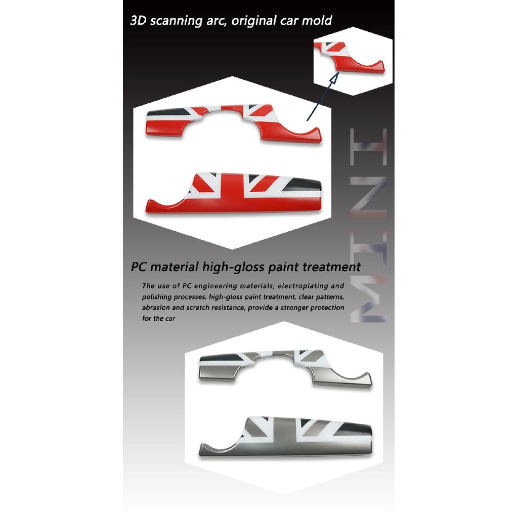 Grauer Union Jack Auto Armaturenbrett Center Control Trim Panel Cover Aufkleber für Mini Cooper One S R55 Clubman R56 R57 R58