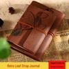 Retro Leaf Creative Diary: Cowhide Paper Gift Set for Students & Teachers - Convenient Sketch Notebook