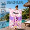 Custom Name Pony Friends Forever Beach Towel Microfiber Beach Towel, Lightweight and Quick-Dry, for Summer Travel, Swimming Pool Gift