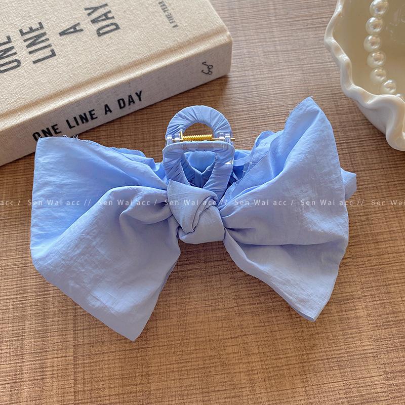 Candy color large bow grab clip Korean shark clip back head plate hairpin hair volume multi hairpin hair claw hair accessories