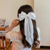 Fashion Chiffon Bow Hair Clip Elegant Women Solid Spring Clip Hair Pin Retro Bow Hairpins Simple Headband Girls Hair Accessories