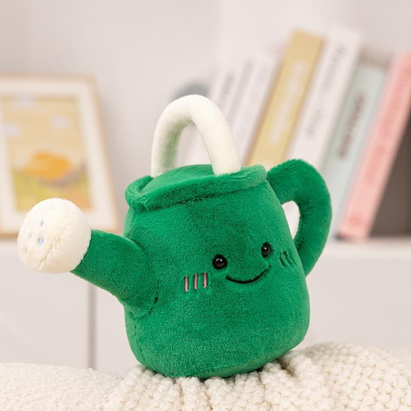 Cartoon Simulation Sprinkler Kettle and Flowers Tulips Lucky Grass Doll Plush Toys Schoolbag Pendant Keychain