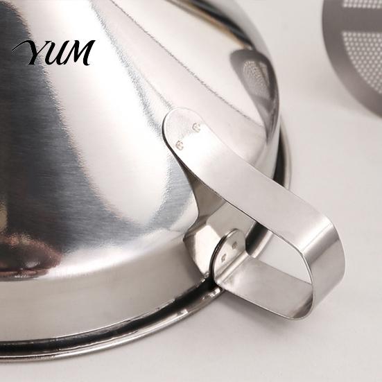 Liquid Dispensing Funnel Stainless Steel with Handle, Wide Mouth Handled Funnel, Fast Pouring Air Hole Smooth And Anti-Splash for Kitchen Use