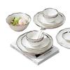 Elegant Hammered Silver Edge Ceramic Bowl & Plate Set - Perfect Housewarming Gift
