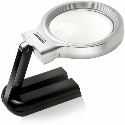 PhoenixLoupe Handheld Stand Loupe 10x Magnifying Glass Loupe with 2 Types of Light [3x & Magnification] Lens/LED