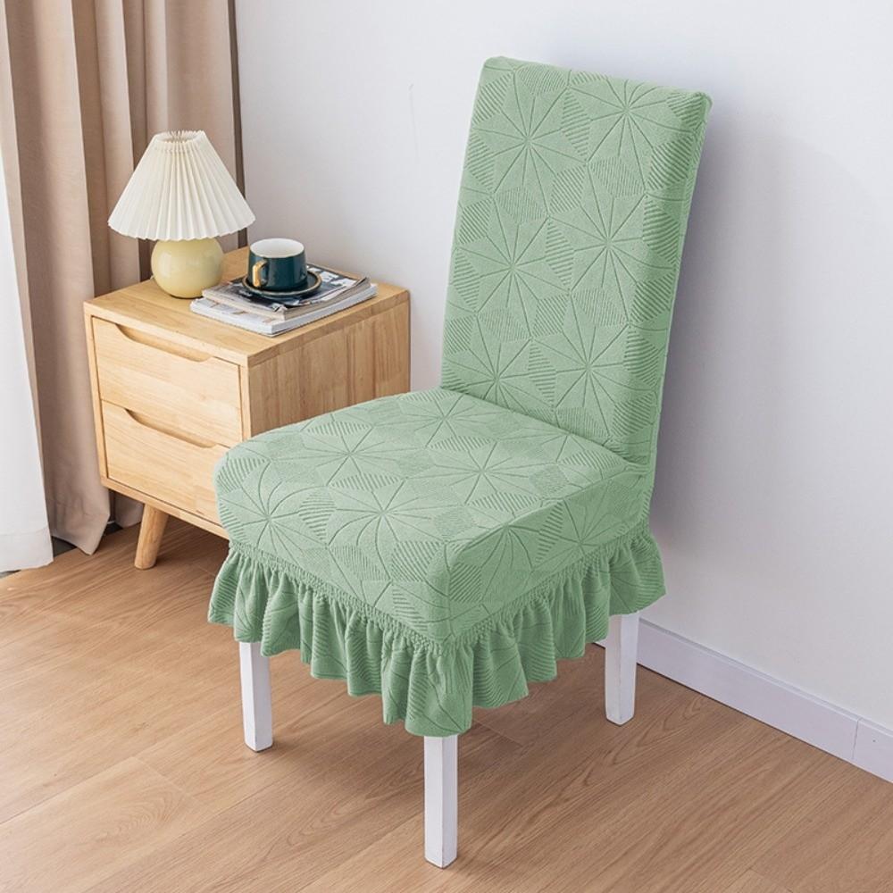 

Durable Elastic Stretch Jacquard Chair Cushion Cover Waterproof Solid Color Chair Cover Dustproof Chair Protectors Home Dining світло-зелений колір