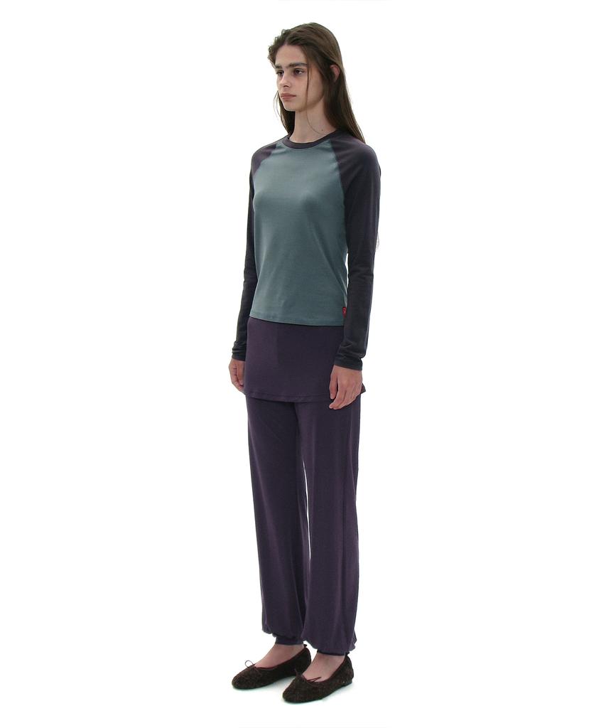 PARTIMENTO WOMEN Pwc Colorblock Raglan Long Sleeve Tee_Forest