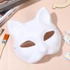 LOGOFUN 10 Pcs Cat Masks for Kids Therian Mask White Paper Blank DIY Unpainted Animal Mask Cosplay Party Decorations