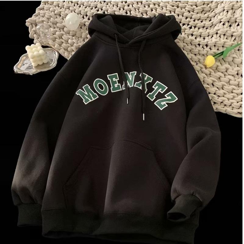 

Новый осенне-зимний пуловер с капюшоном High Street Velvet для мужчин и женщин — модный повседневный наряд для пары XL чёрный