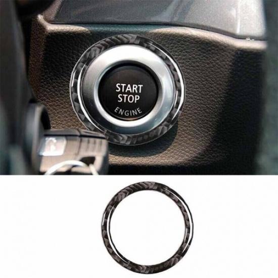 Real Carbon Fiber 2004-2010 For BMW 5 Series Ring Cover One-Click Startup Button