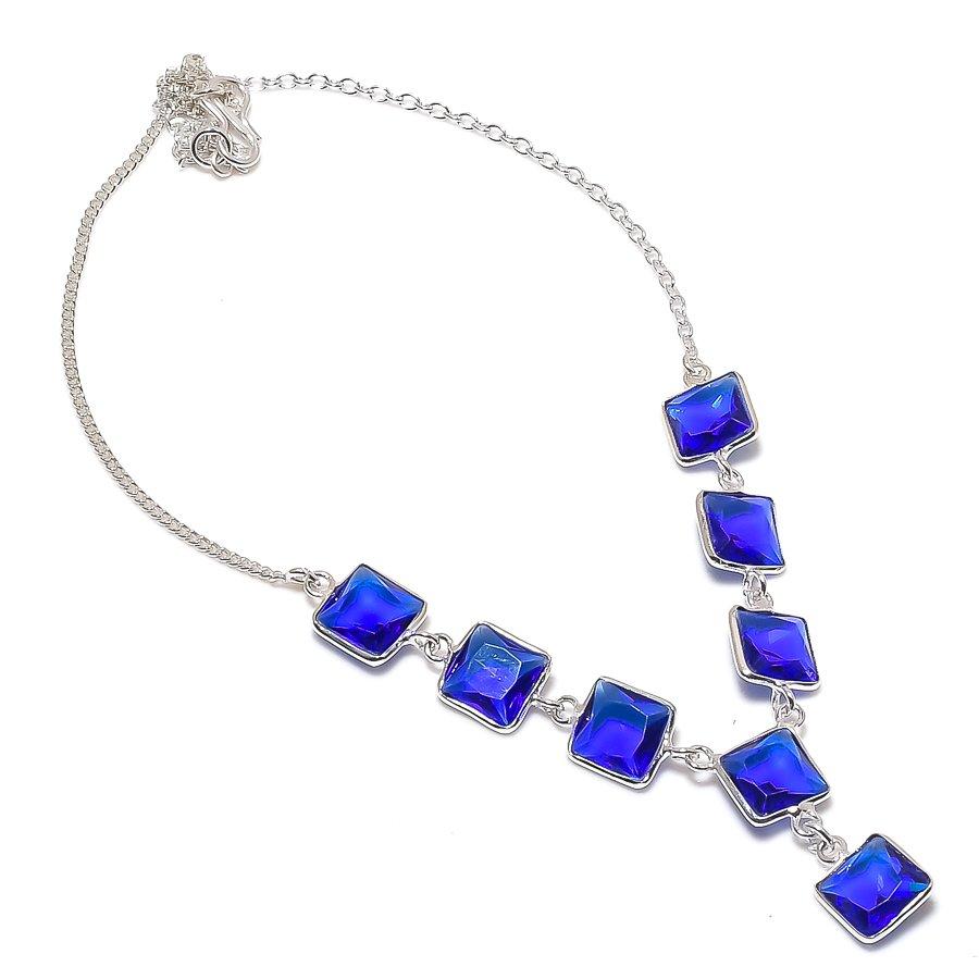 

Natural London Blue Topaz Gemstone 925 Sterling Silver Jewelry Necklace 18 l5d19
