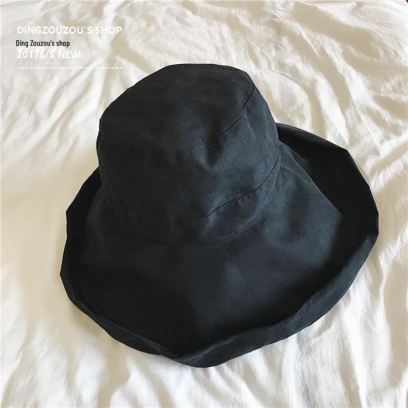 Japanese Style Wide Brim UV Sun Visor Hat for Women - Spring, Summer, Autumn Casual Bucket Hat