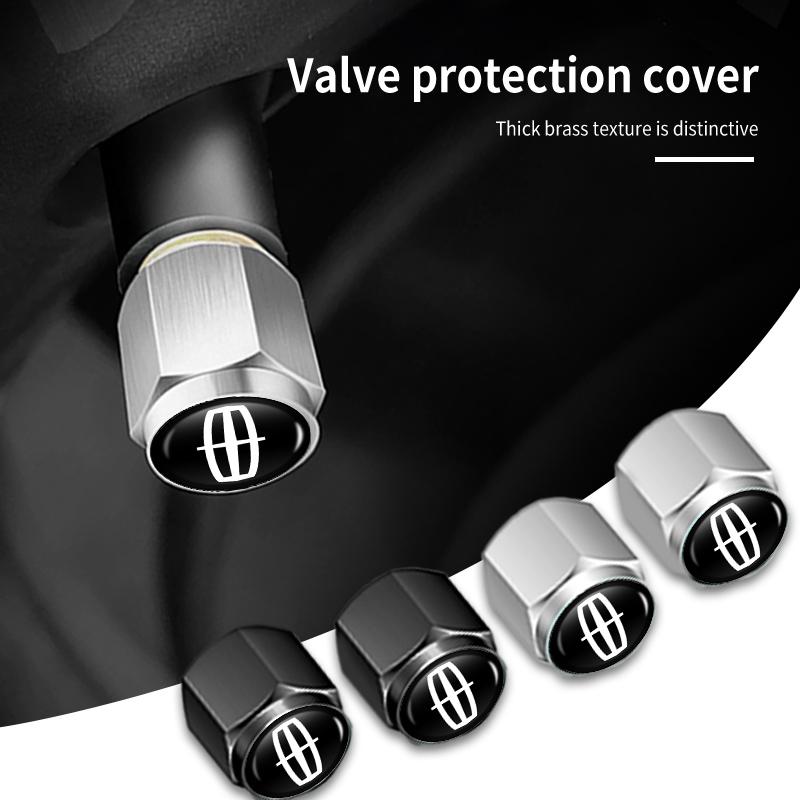 5ps Car Wheel Tyre Valve Protection Cover Alloy Dust Proof Cap For Lincoln Mondeo MKZ MKX Aviator Navigator Continental Corsair gyu7
