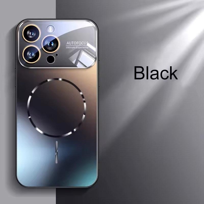 

Матовий AG Nano Жорсткий Чохол для Телефону Для iPhone 17 16 15 14 Pro Max Air Магнітний Для Бездротової Зарядки Magsafe Coque iPhone 17 Pro чорний