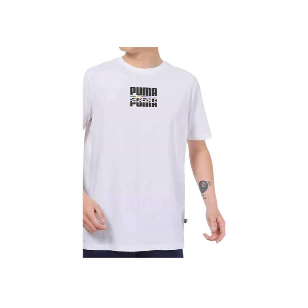 Puma Casual Breathable Round Neck Short Sleeve T-Shirt Men Tops White 855977-02