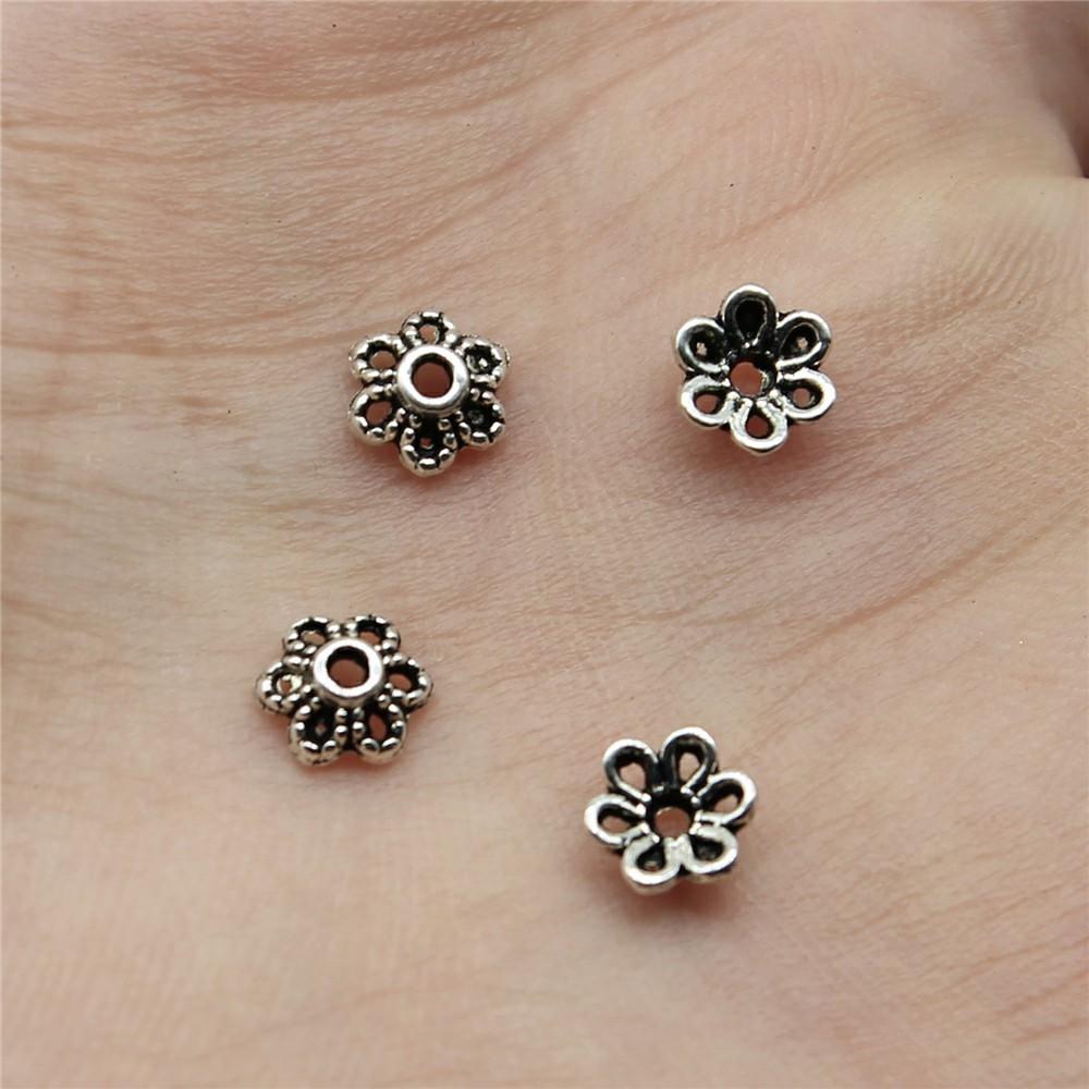 100pcs Flower Torus Shape Alloy Beads Caps Jewelry Findings Spacer Beads For Jewelry Making Charms Necklace Bracelets