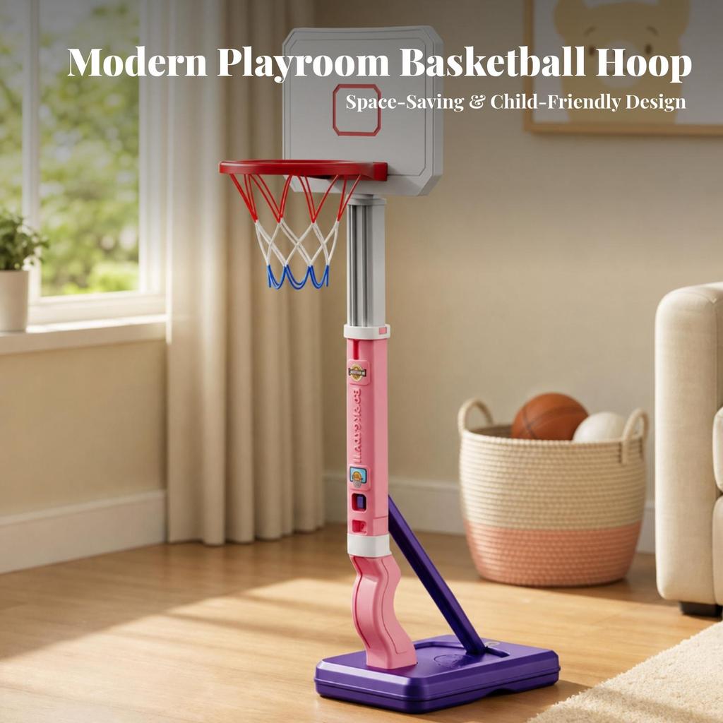 Sturdy Children's Basketball Goal | Adjustable Height, Kids Hoop with