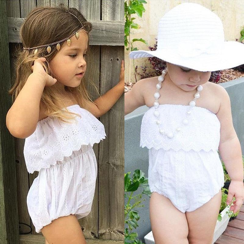Baby Girls Sleeveless Halter Romper Backless Bodysuit Outfits Headband Ruffle Sunsuit Newborn 1st Birthday Clothes