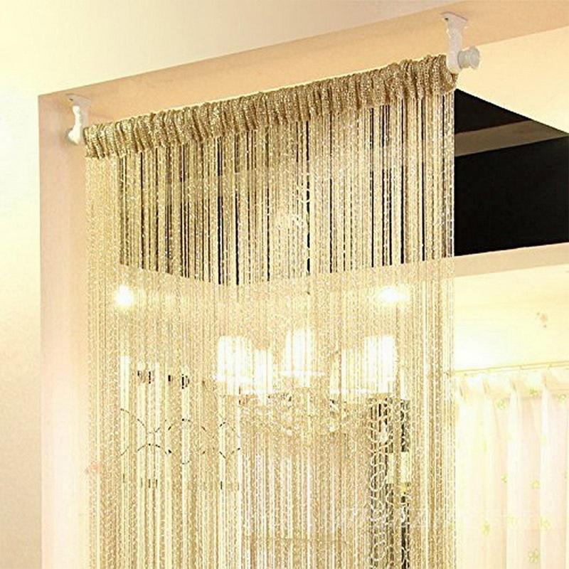 2M X 1M Kůže Line String Curtains Dveře Okenní panel Oddělovač záclon Příze String Curtain Str