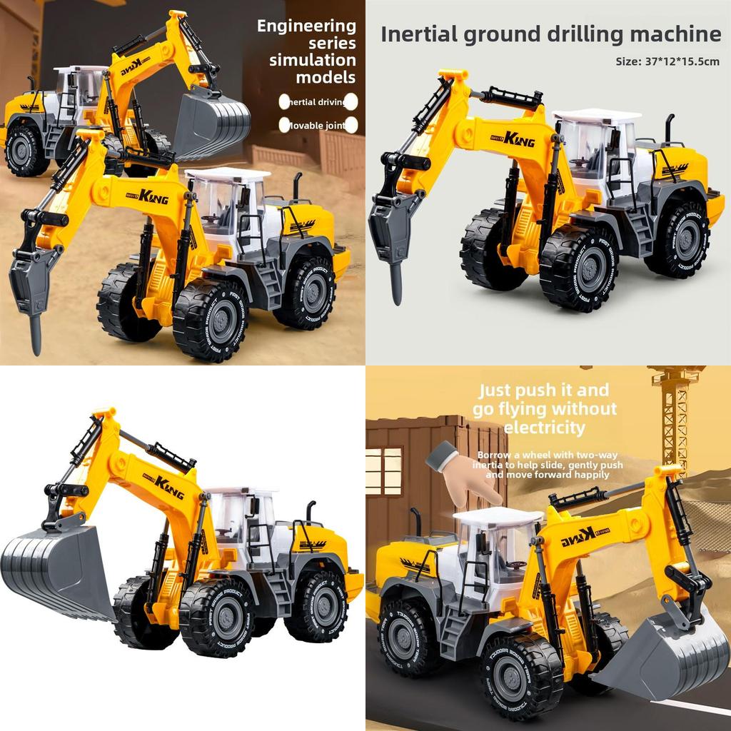 Childrens Toy Excavator With Inertia Drive Large Construction Vehicle For Kids And Parent Interaction